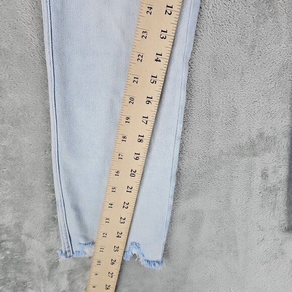 7 For All Mankind Jeans Womens 27 Edie Luxe Vintage Light Blue Distressed Ankle - Picture 11 of 14